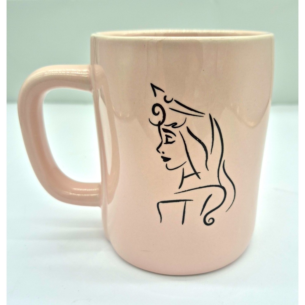 Rae Dunn Artisan Collection Disney Sleeping Beauty Pink Ceramic 16 oz Coffee Mug
